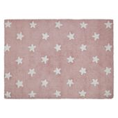 Lorena Canals Dywan bawełniany Pink Stars White 120 x 160 cm