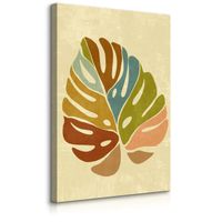 Obraz Na Płótnie Liść Monstery Natura Abstrakcja Styl Boho 60cm x 90cm