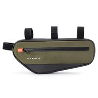 torba rowerowa na ramę roweru z kieszenią boczną 1.7l - zielono-czarna