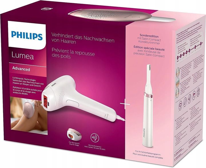 PHILIPS LUMEA ADVANCED BRI921 DEPILATOR LASEROWY +2 NASADKI + ETUI + TRYMER zdjęcie 2