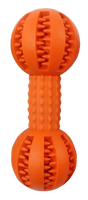 Zabawka dla psa gumowa miętowy hantel na przysmaki pomarańczowa 13,5cm