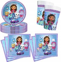 Zestaw Imprezowy Talerze Kubki Serwetki Fioletowy dla 10 Osób Papierowy