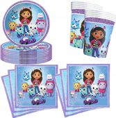 Zestaw Imprezowy Talerze Kubki Serwetki Fioletowy dla 10 Osób Papierowy