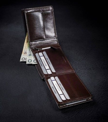 skórzany portfel męski z systemem rfid - rovicky na Arena.pl