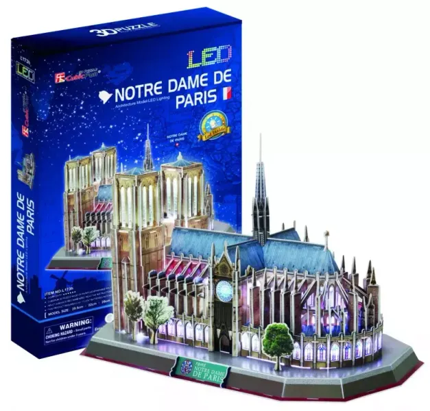 Puzzle 3D LED. Katedra Notre Dame zdjęcie 1