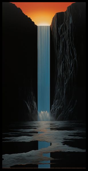 Plakat 50x100cm Wodospad Światła zdjęcie 2