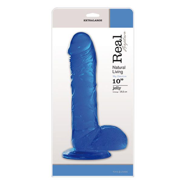 Dildo-Fallo Jelly Real Rapture Blue 10"""""""""""""""""""""""""""""""" zdjęcie 1