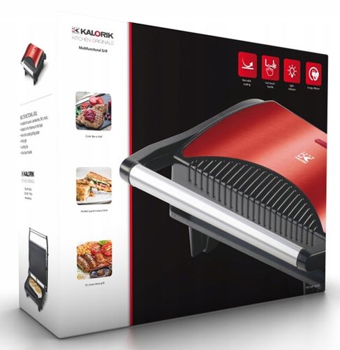 OPIEKACZ 700W TOSTER GRILL ELEKTRYCZNY Czerwony do KANAPEK PANINI na Arena.pl
