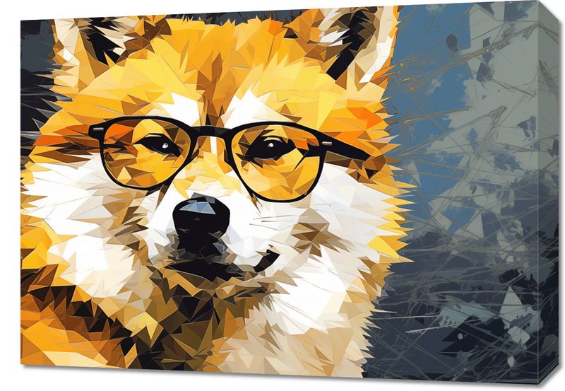 Obraz 70x50cm Intelektualny Psiak zdjęcie 1