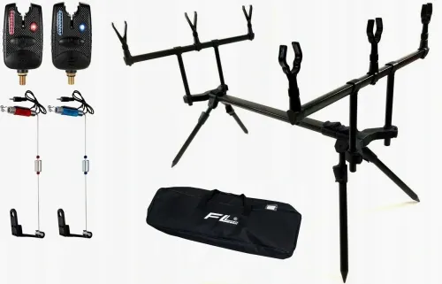 STANOWISKO KARPIOWE ROD POD 3 WĘDKI+ 2x SYGNALIZATOR+ 2x SWINGER+ POKROWIEC na Arena.pl