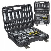 ZESTAW KLUCZY NASADOWYCH 108 el. 1/4" 1/2" 2 GRZECHOTKI CrV WALIZKA K00098