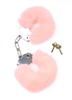kajdanki fetish b   series  furry cuffs light pink