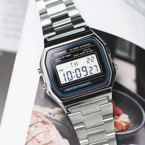 ZEGAREK MĘSKI CASIO A158WA-1A (zd093a) - KLASYKA + BOX zdjęcie 3