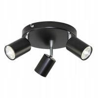 LAMPA SUFITOWA OPRAWA HALOGENOWA OKRĄGŁA LED 3x GU10 RUCHOMA SPOT CZARNA