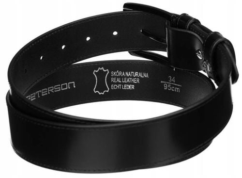 Skorzany szeroki pasek meski z klasyczna klamra na Arena.pl