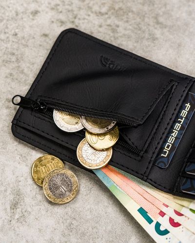 Portfel Peterson męski mały na suwak slim z ochroną kart RFID kompaktowy na Arena.pl