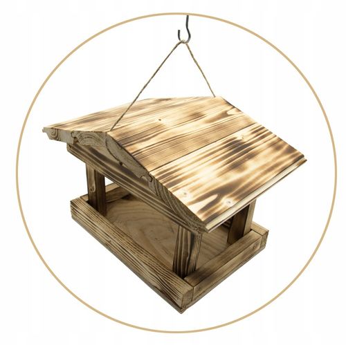 DUŻY KARMNIK DREWNIANY BUDKA NA KARMA KULE ZIARNO DLA DZIKICH PTAKÓW XL na Arena.pl