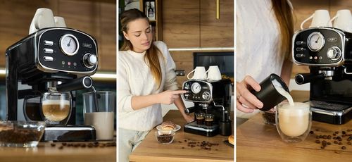 Ekspres do kawy Ciśnieniowy Kolbowy Yoer 1100W 20bar 10kaw +Spieniacz mleka na Arena.pl