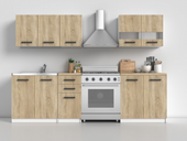 Zestaw Mebli Kuchennych 200 cm Biały + Sonoma SETI