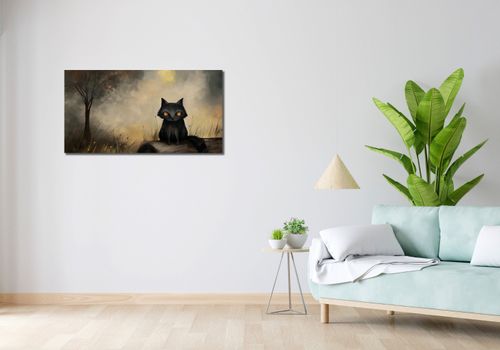 Obraz 100x50cm Czarny Kot na Arena.pl