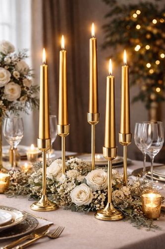 Świece Bispol Candles Aura s30-213 ~7h 10 sztuk złoty metalik na Arena.pl