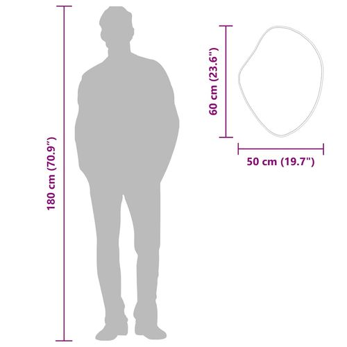 Lustro ścienne, srebrne, 60x50 cm na Arena.pl