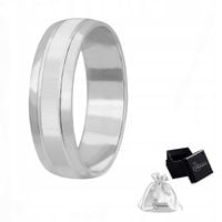 Pierścionek Męski srebrny pr. 925 Obrączka Diamentowana szer. 6 mm | r. 23