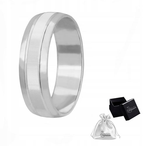 Pierścionek Męski srebrny pr. 925 Obrączka Diamentowana szer. 6 mm | r. 23 na Arena.pl