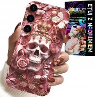 ETUI DO SAMSUNG GALAXY S23 PLUS - KOBIECE, MODNE WZORY, CZASZKA W RÓŻE