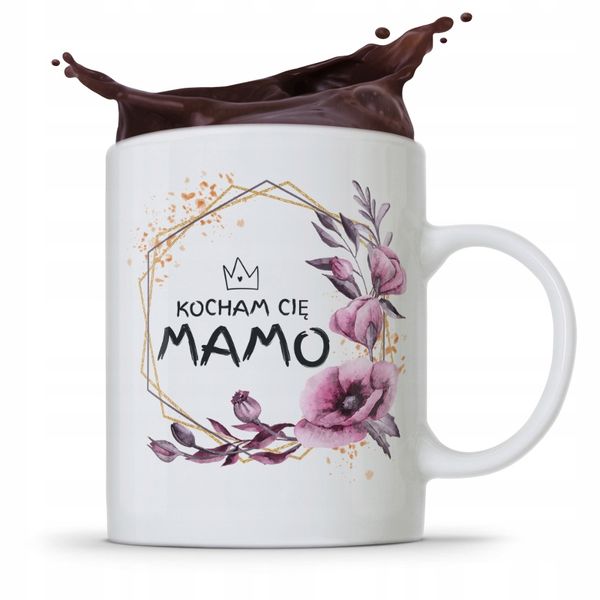 Kubek Prezent Urodzinowy Dla Mamy Kocham Cię Mamo Z Nadrukiem Ze Zdjęciem zdjęcie 1