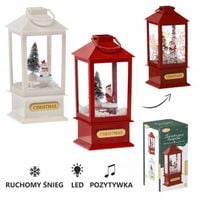 LAMPION ŚWIĄTECZNY Z WKŁADEM LED POZYTYWKA BAŁWAN/MIKOŁAJ 9 x 9 x 23 cm