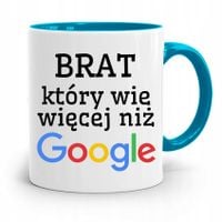 Kubek Błękitny Brat Który Wie Więcej Niz Google Z Nadrukiem Ze Zdjęciem