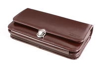 Portfel skórzany damski z rączką KEMER VOOC PPD1 Brązowy