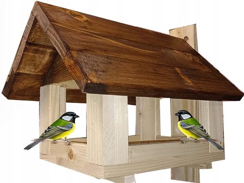 Karmnik Dla Ptaków Mocny STOJĄCY DREWNIANY WISZĄCY wystarczająco duży. na Arena.pl