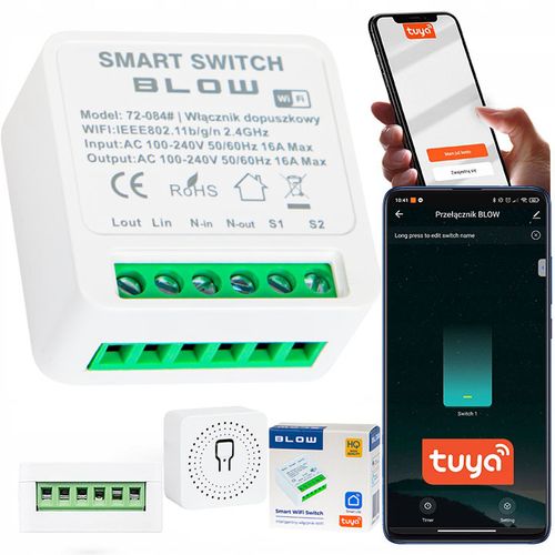 PRZEKAŹNIK PRZEŁĄCZNIK WŁĄCZNIK ŚWIATŁA 16A WiFi DOPUSZKOWY TUYA SMART na Arena.pl