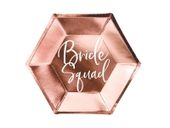 Talerzyki na wieczór panieński Bride Squad 23 cm różowe złoto rose gold
