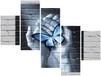 100 75CM OBRAZ 5 ELEM MOTYL DŁONIACH ŚCIENNY