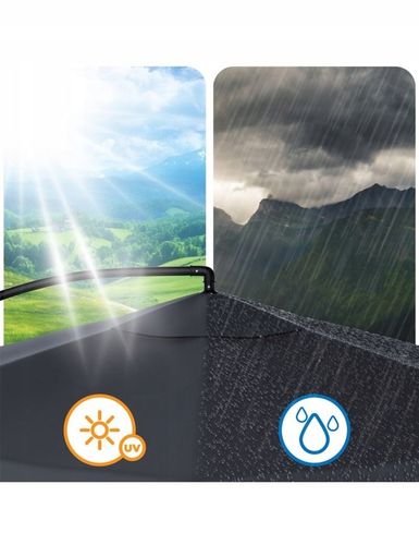 PARASOL OGRODOWY 350cm SKŁADANY NA WYSIĘGNIKU WODOODPORNY + POKROWIEC SZARY na Arena.pl