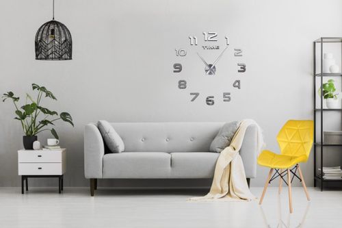 Zegar ścienny DIY NEPRI 65 - 130 cm - srebrny 3D na Arena.pl