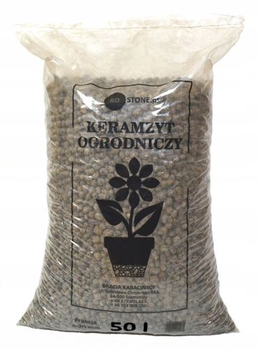 KERAMZYT OGRODNICZY GRUBY 8-20 mm 50L do roślin doniczek drenażu na Arena.pl