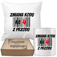 ZESTAW PODUSZKA I KUBEK ORYGINALNY PREZENT  NA URODZINY 20 30 40 50 60 LAT