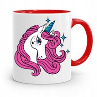 Kubek Czerwony Dzień Dziecka Jednorożec Prezent Z Nadrukiem Ze Zdjęciem