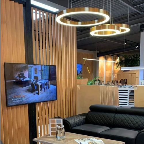 Lampa wisząca CIRCLE 40+60 LED mosiądz na Arena.pl
