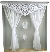 Firana nowoczesna AGNES TARAS BALKON salon lambrekin AŻUR glamur 300x250