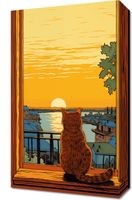 Obraz 30x50cm Zachód przez Kocie Oczy