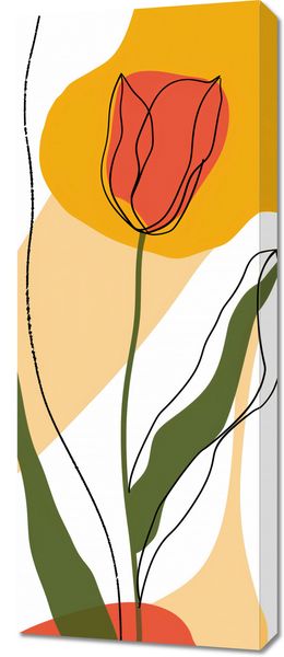Obraz 40x100cm Przerysowany Tulipan zdjęcie 1
