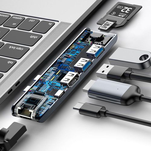 BASEUS L0G ADAPTER TYPE-C TO MULTI PORT 7IN1 GREY na Arena.pl