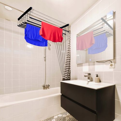 Suszarka Sufitowa na pranie CZARNA 7 prętów 180 cm modna ciekawa loftowa na Arena.pl