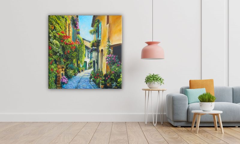 OBRAZ NA PŁÓTNIE 063 Miejska alejka 40x40cm zdjęcie 5