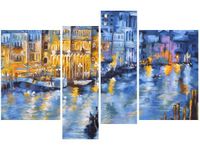 130CM 85 OBRAZ 4 ELEM WENECJA NOCĄ ŚCIENNY